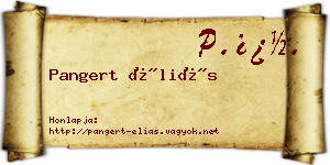 Pangert Éliás névjegykártya